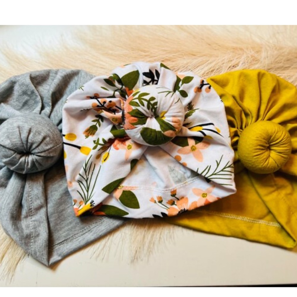 Set of 3 baby turbans handmade